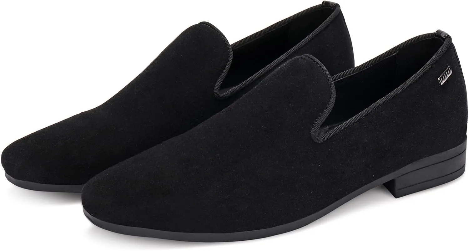 UUBARIS Mens Velvet Loafers Slip-on Dress Shoes Fashion Style Driving Shoes Classic Tuxedo Shoes Casual Oxford Shoes