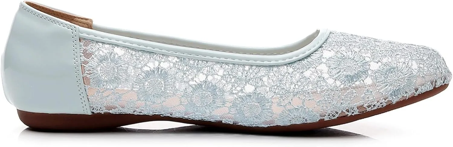 VenusCelia Women's Serenity Breathable Lace Upper Flat