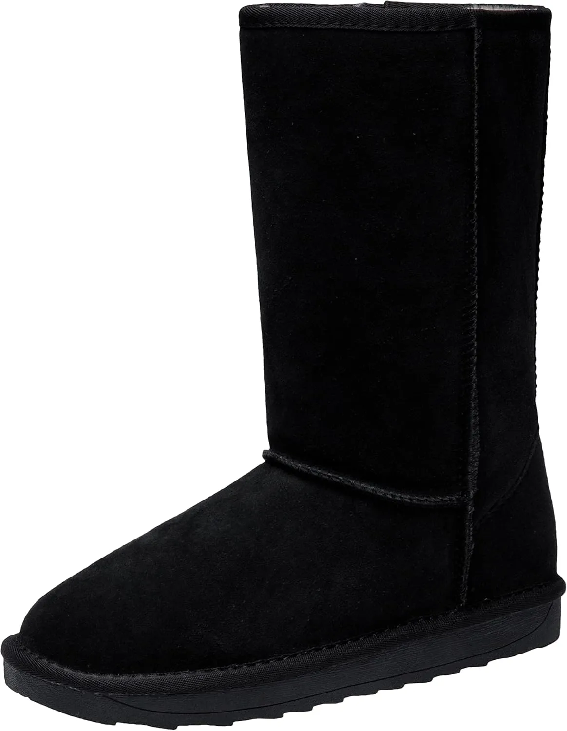 Vepose Women's Winter Snow Boots Warm Fur Mid Calf Tall Suede Fuzzy Slip on Shoes