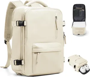 VGCUB Travel Backpack for Women Men for Spirit Airlines Personal Item Bag 18x14x8 Inches Laptop College Backpack,Waterproof Carry on Flight Approved Work Backpack Mochila de Viaje,Beige