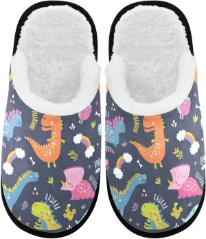 visesunny Slippers for Women Mens Funny Winter Warm Memory Foam Cotton Home Slippers Soft Plush Fleece Slip on House Slippers Unisex