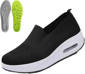 Vogany Shoes for Women, Vogany Shoes Orthopedic Sneakers Women, Slip on Breathable Mesh Platform Stretch Soft with Insole