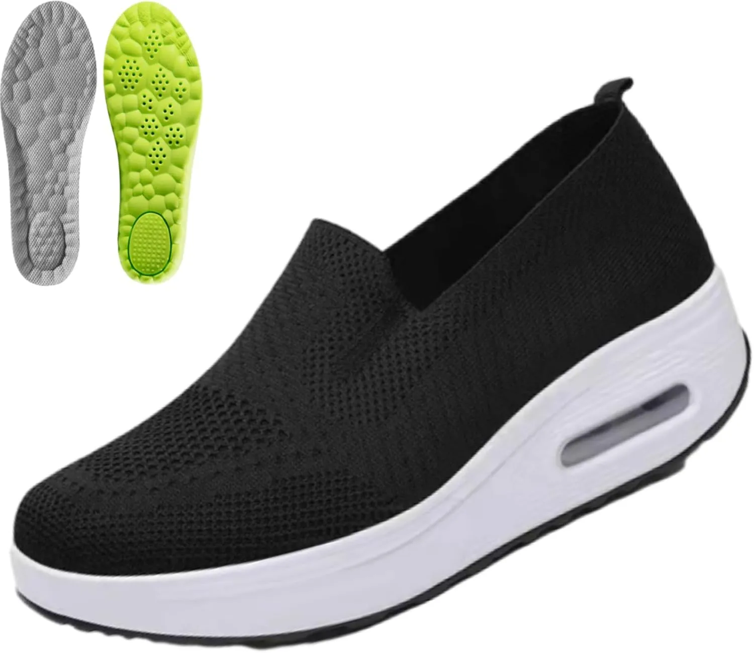 Vogany Shoes for Women, Vogany Shoes Orthopedic Sneakers Women, Slip on Breathable Mesh Platform Stretch Soft with Insole