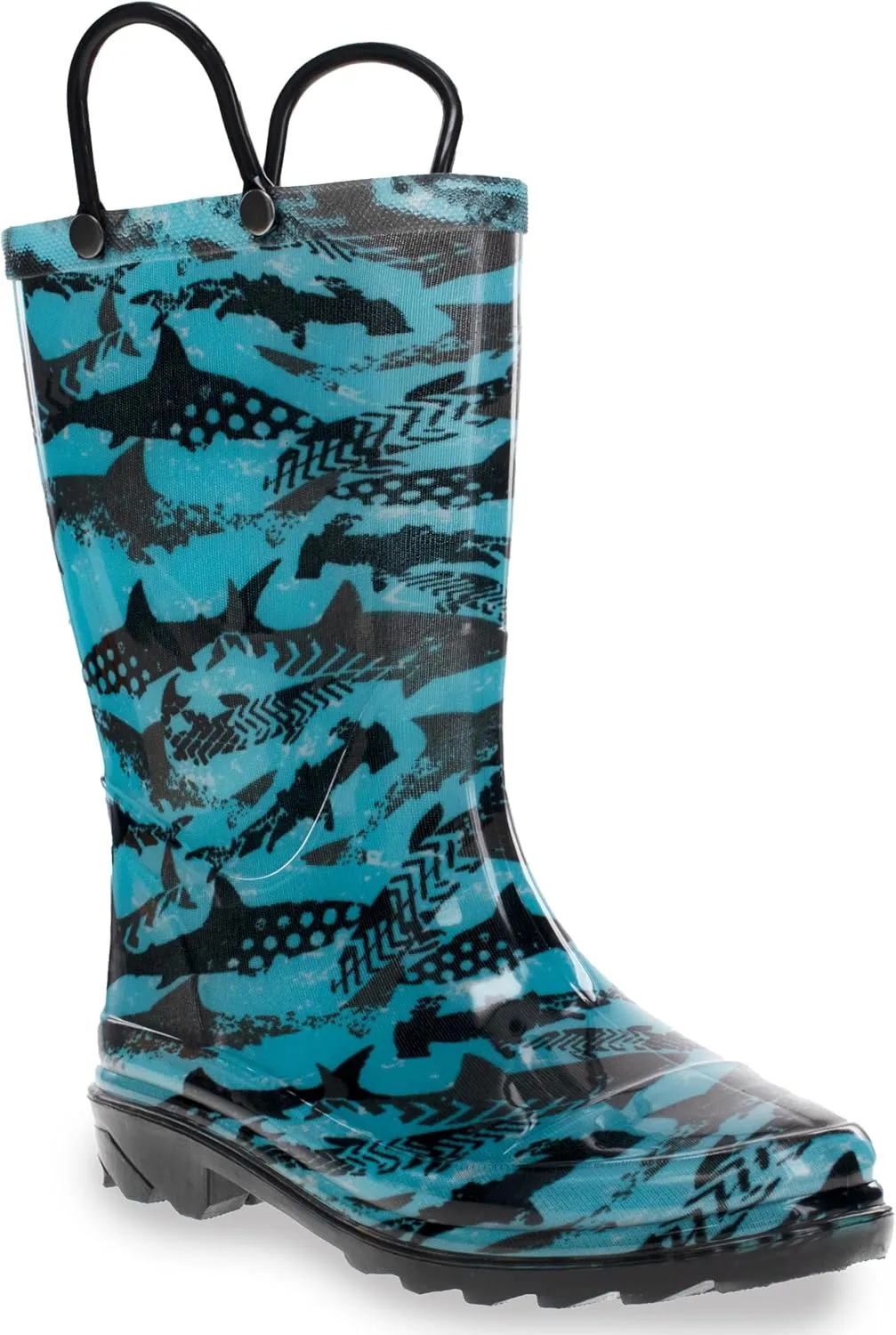Western Chief Kids Waterproof Light Up Rain Boots With Handles for Easy On and Off for Boys and Girls