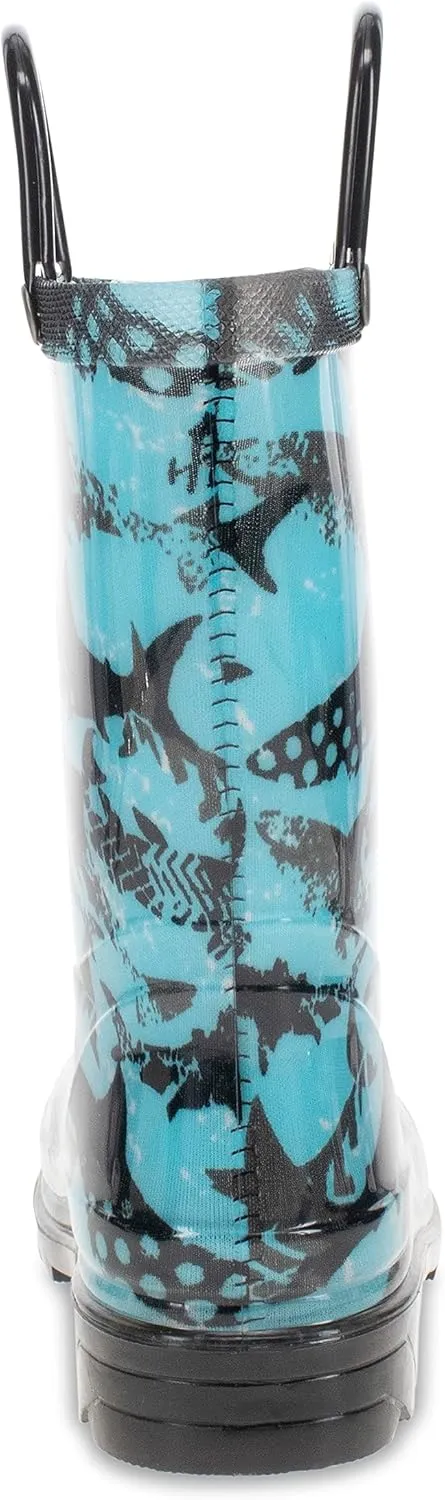 Western Chief Kids Waterproof Light Up Rain Boots With Handles for Easy On and Off for Boys and Girls