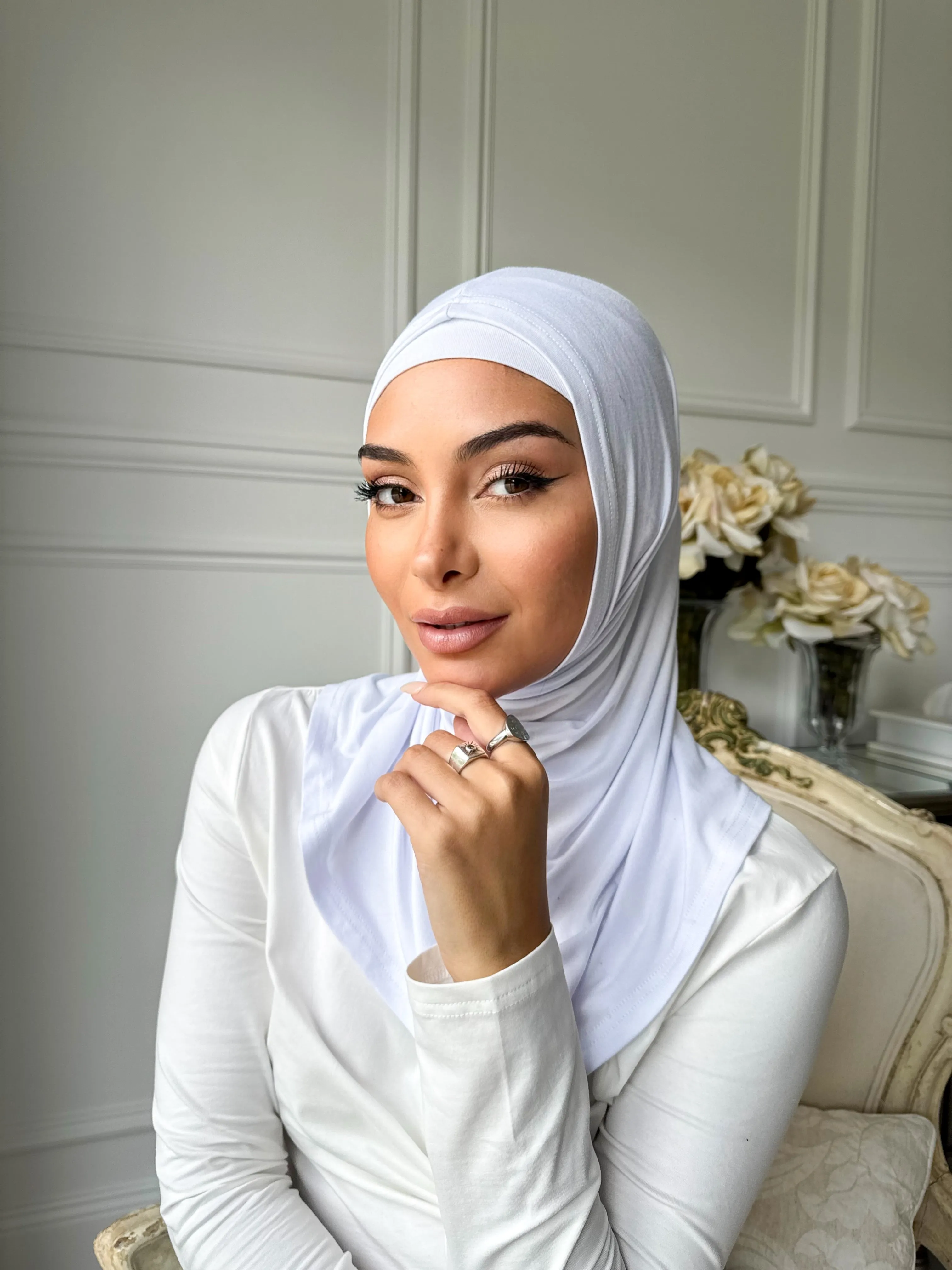 White Slip On Hijab