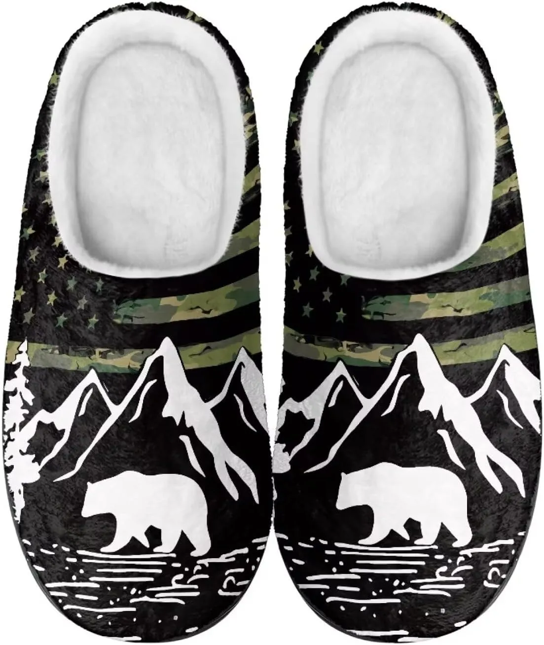 Winter Slippers for Women Men Lightweight Slip-on House Slippers Indoor Fluffy Shoes Size 34-50