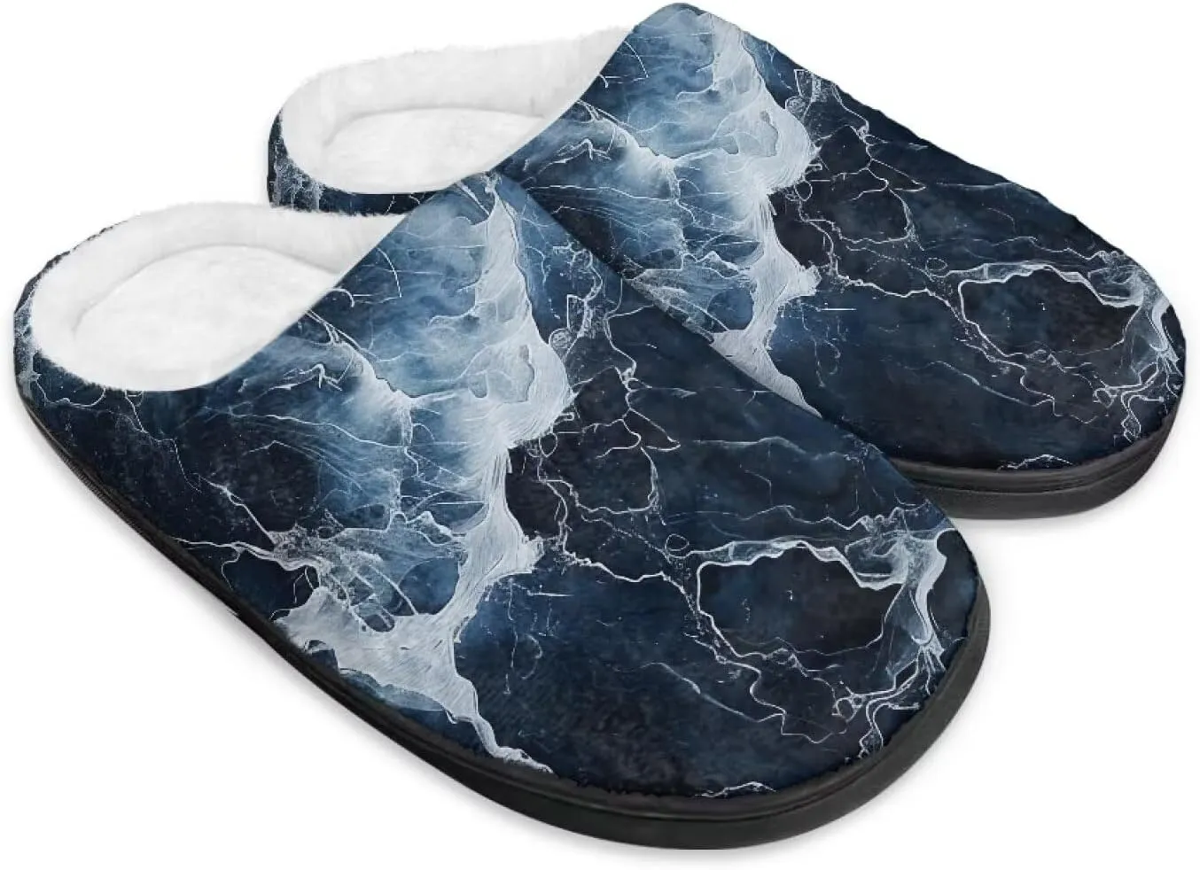 Winter Slippers for Women Men Lightweight Slip-on House Slippers Indoor Fluffy Shoes Size 34-50