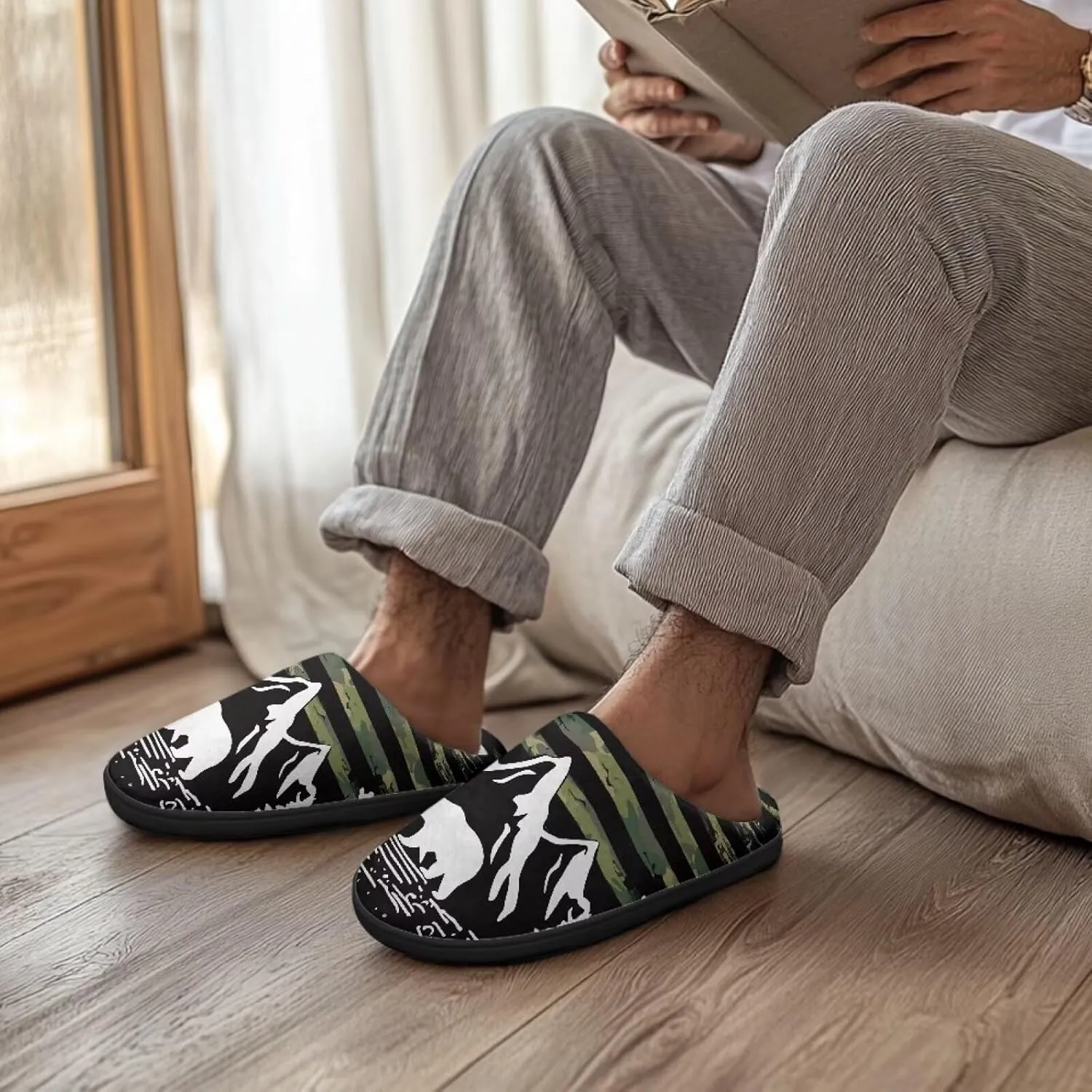 Winter Slippers for Women Men Lightweight Slip-on House Slippers Indoor Fluffy Shoes Size 34-50