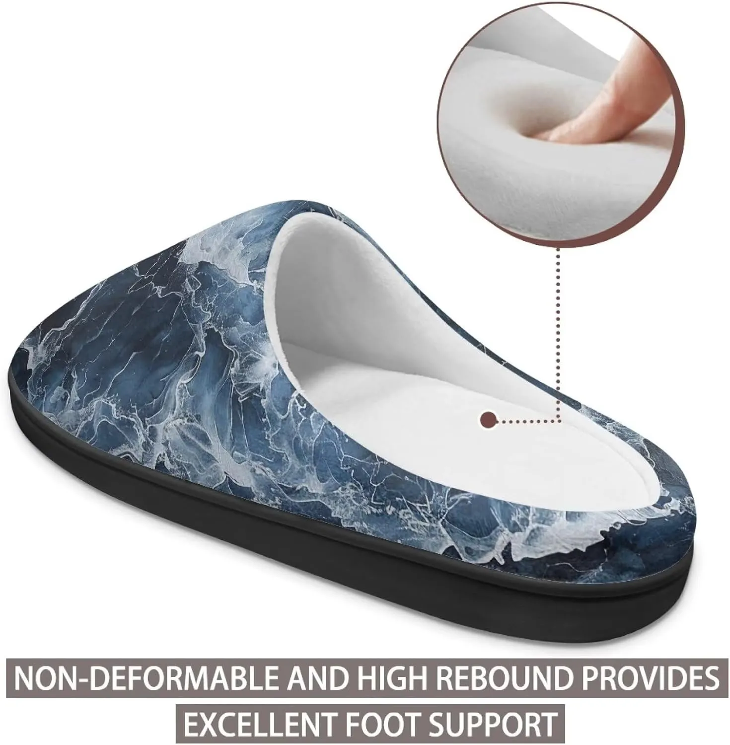 Winter Slippers for Women Men Lightweight Slip-on House Slippers Indoor Fluffy Shoes Size 34-50