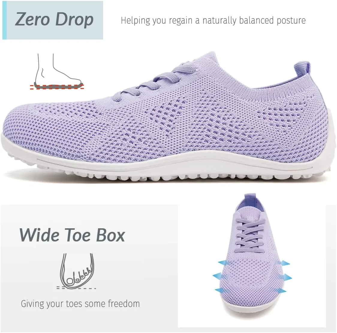 Women Barefoot Shoes Slip on Canvas Walking Sports Zero Drop Sole Casual Sneakers Comfortable Breathable Minimalist Soft Beach Outdoor Shoes