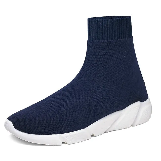 Women Men Knit Upper Breathable Sport Sneaker