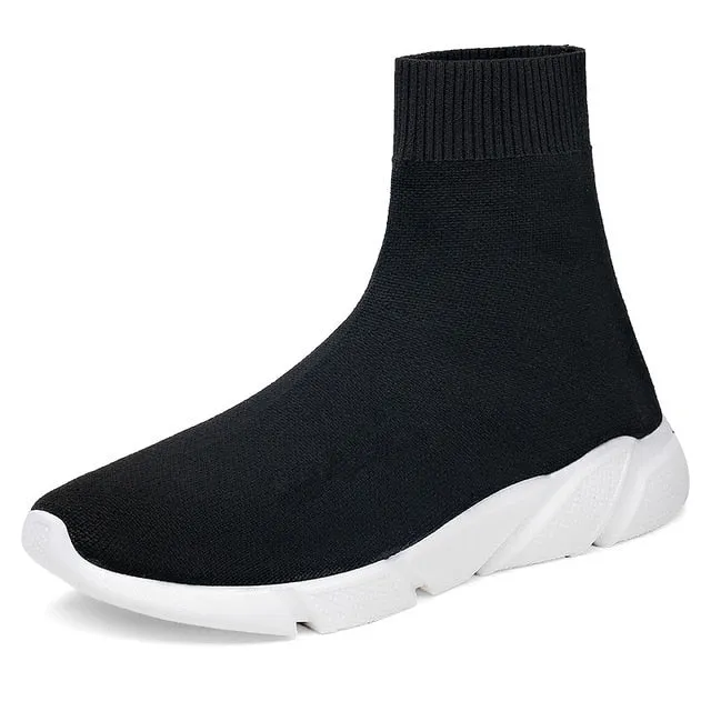 Women Men Knit Upper Breathable Sport Sneaker