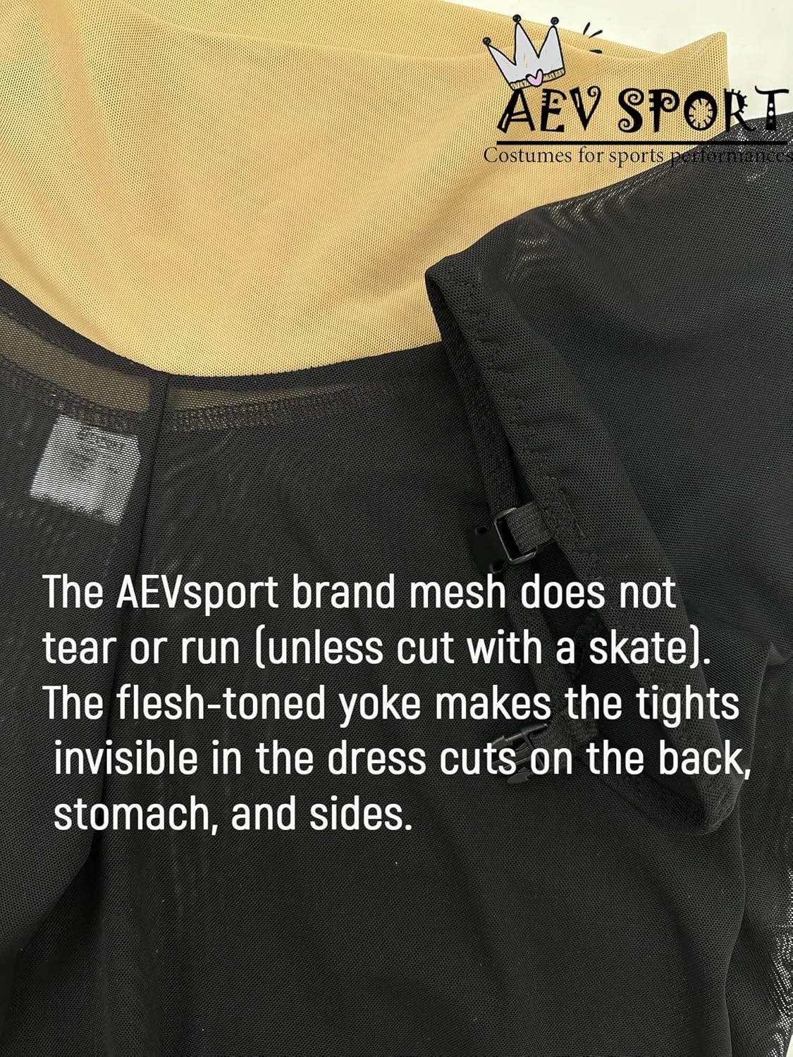 Women Mesh Tights for Figure Ice Skating with Seam over the Heel of the Boot