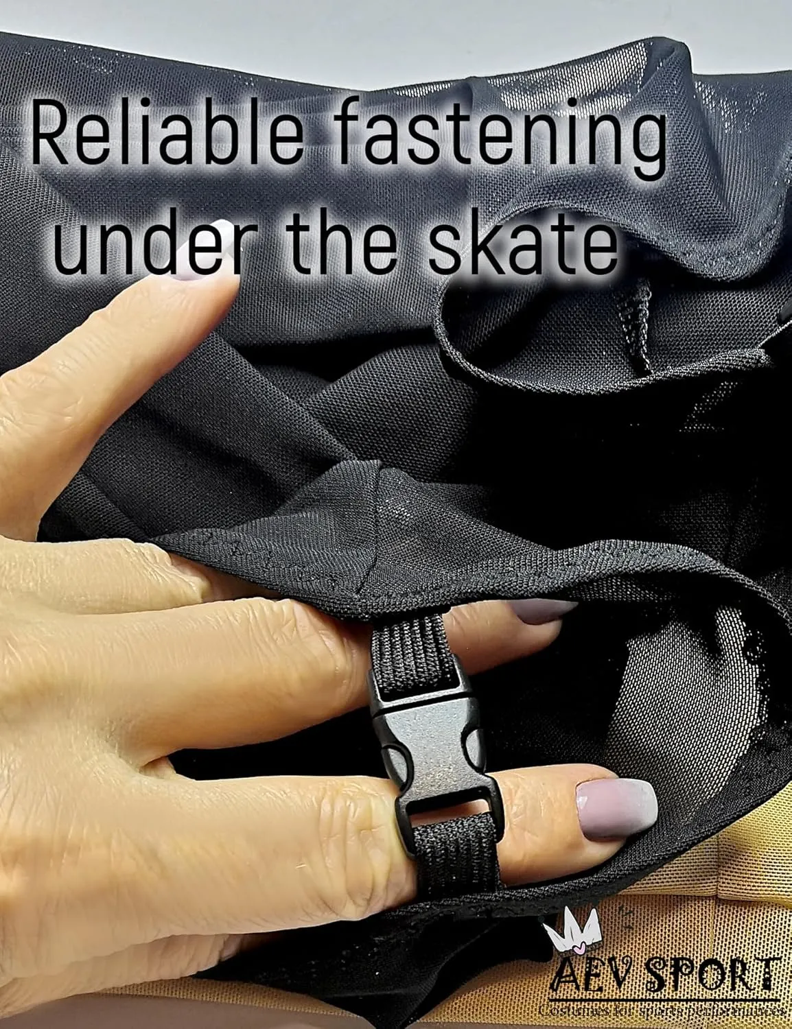 Women Mesh Tights for Figure Ice Skating with Seam over the Heel of the Boot