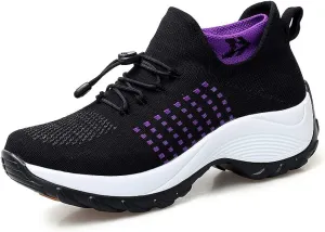 Women Slip on Trainers Orthopedic Breathable Cushion Shoe Comfortable Casual Ladies Athletic Shoe Thick Bottom Walking Shoes