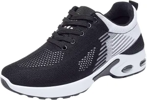 Women's Air Cushion Running Tennis Sneakers Lightweight Fashion Sport Shoes Gym Jogging Breathable Shoe Arch Support Athletic Walking Jogging Shoes Wide Toe Box Sneaker