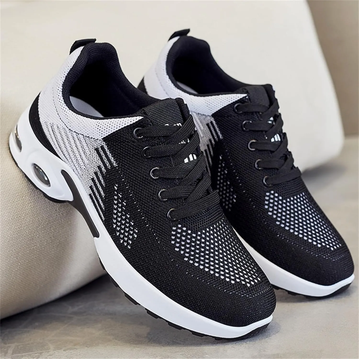Women's Air Cushion Running Tennis Sneakers Lightweight Fashion Sport Shoes Gym Jogging Breathable Shoe Arch Support Athletic Walking Jogging Shoes Wide Toe Box Sneaker
