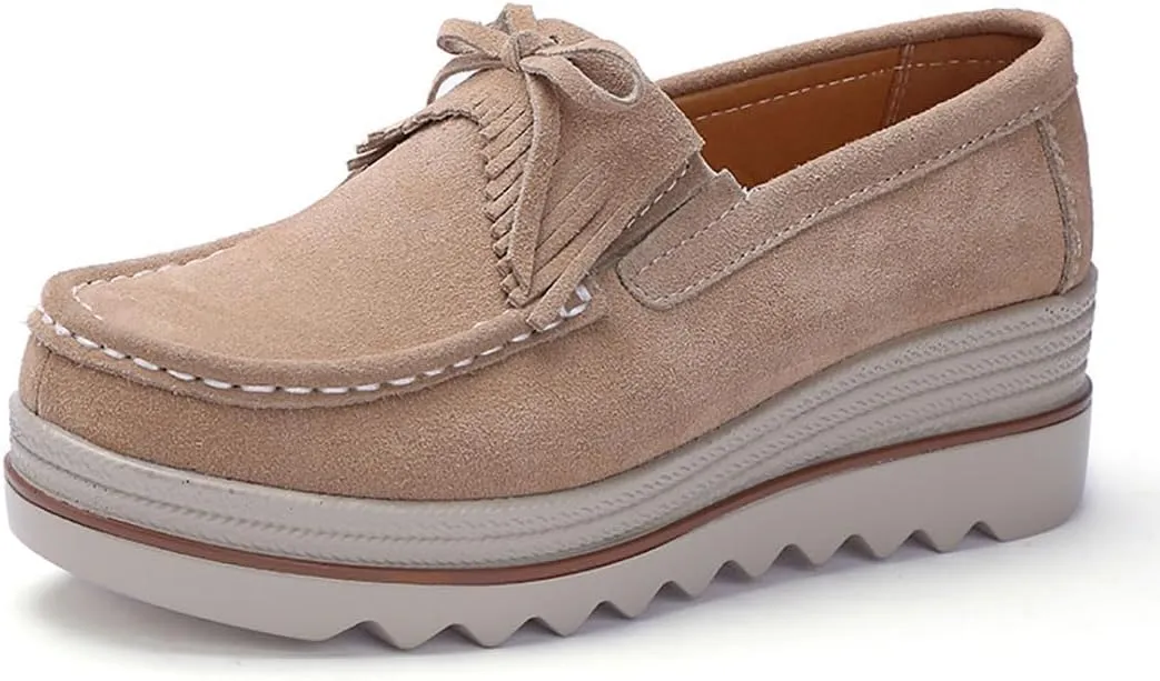Women's Artificial Leather Casual Comfortable Soft Loafer Retro Ladies Comfort Slip-On Fashion Boat Shoes Classic Flat Block for Running Travel Work Street Wedding Party Night Club