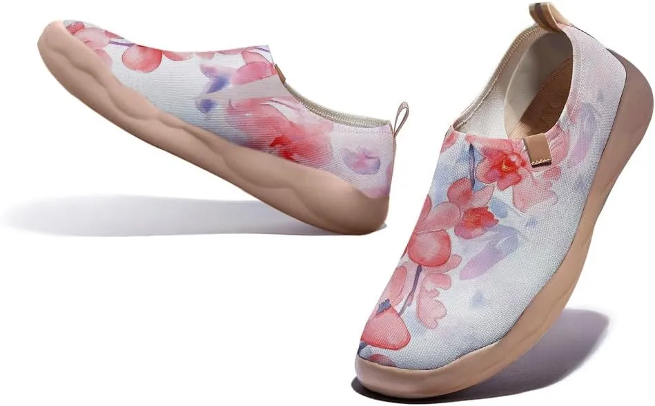 Women's Artistic Painting Slip On Loafers Breathable Knitted Walking Arch Support Shoes Travel Ready Lightweight Comfort Footwear