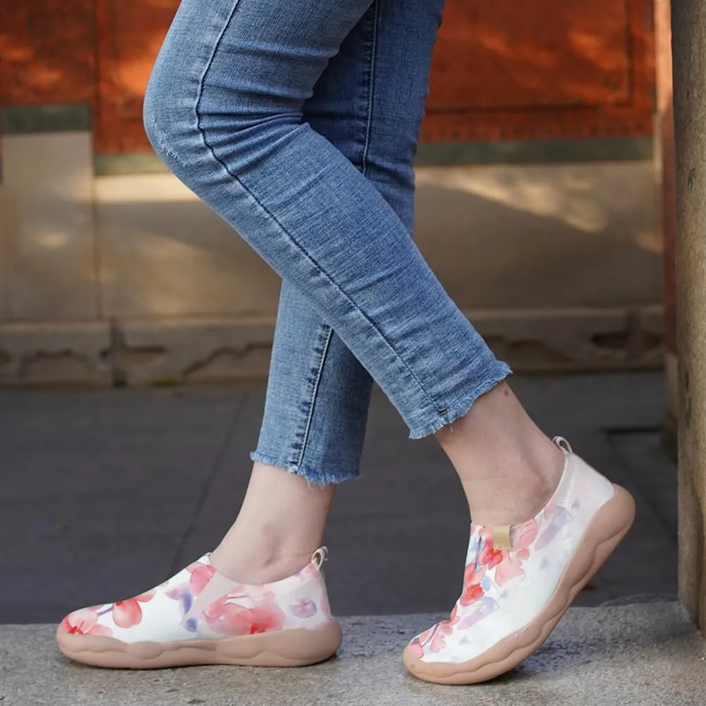 Women's Artistic Painting Slip On Loafers Breathable Knitted Walking Arch Support Shoes Travel Ready Lightweight Comfort Footwear