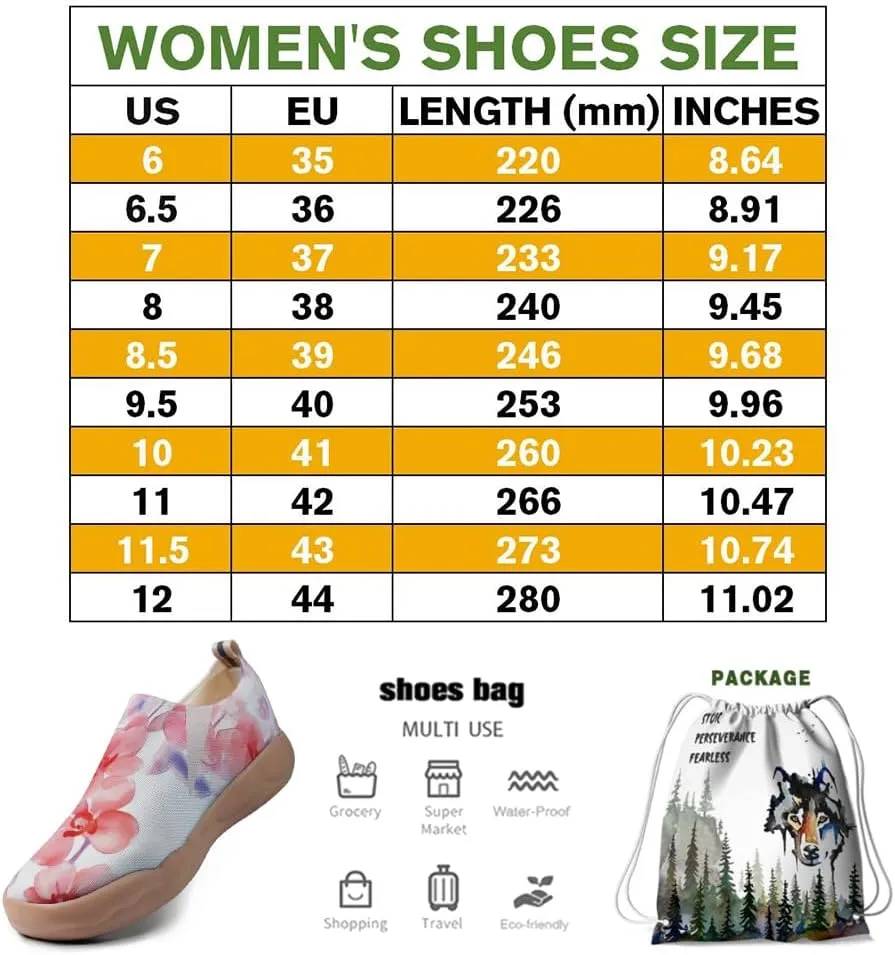 Women's Artistic Painting Slip On Loafers Breathable Knitted Walking Arch Support Shoes Travel Ready Lightweight Comfort Footwear