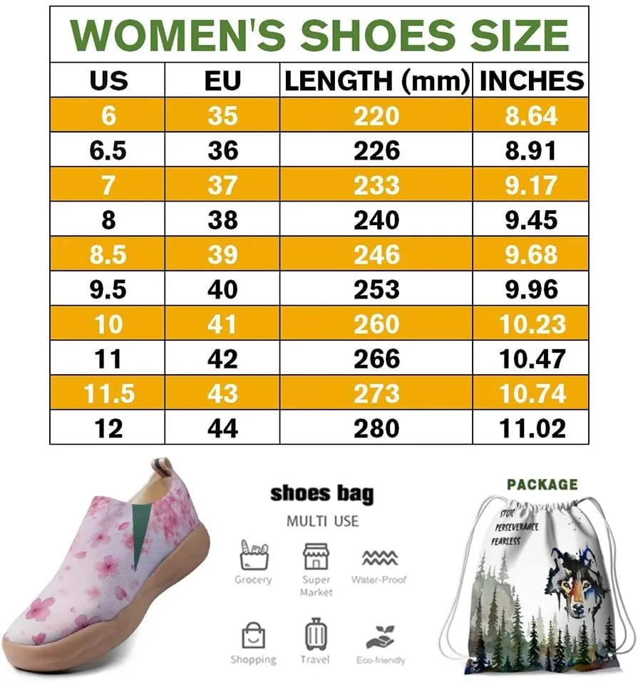 Women's Artistic Slip-On Loafers Casual Lightweight Breathable Flat Comfortable Sports Shoes Flower Series