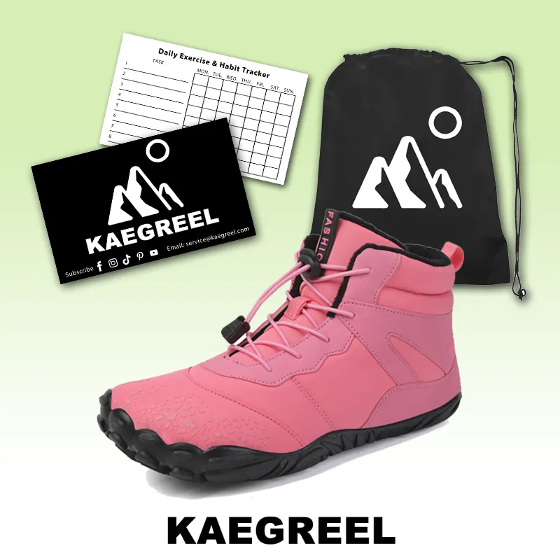 Women's Barefoot shoes Winter Waterproof Trail Running shoes Warm Lined Snow shoes Unisex Outdoor Non-slip Winter Boots