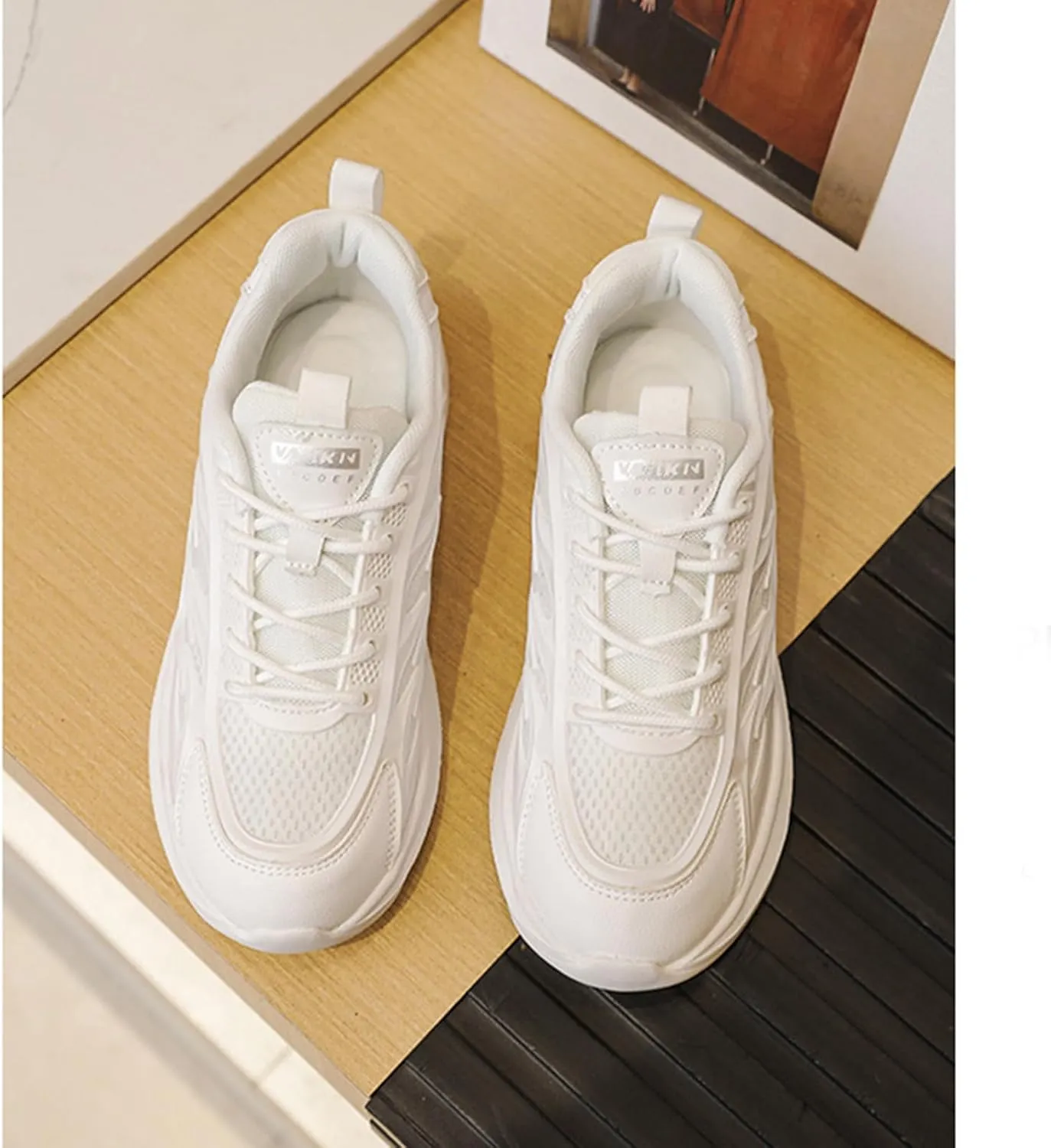 Womens Breathable Mesh Lace Up Walking Shoes Classic Lightweight Soft Athletic Tennis Running Shoes Casual Memory Foam Sneakers