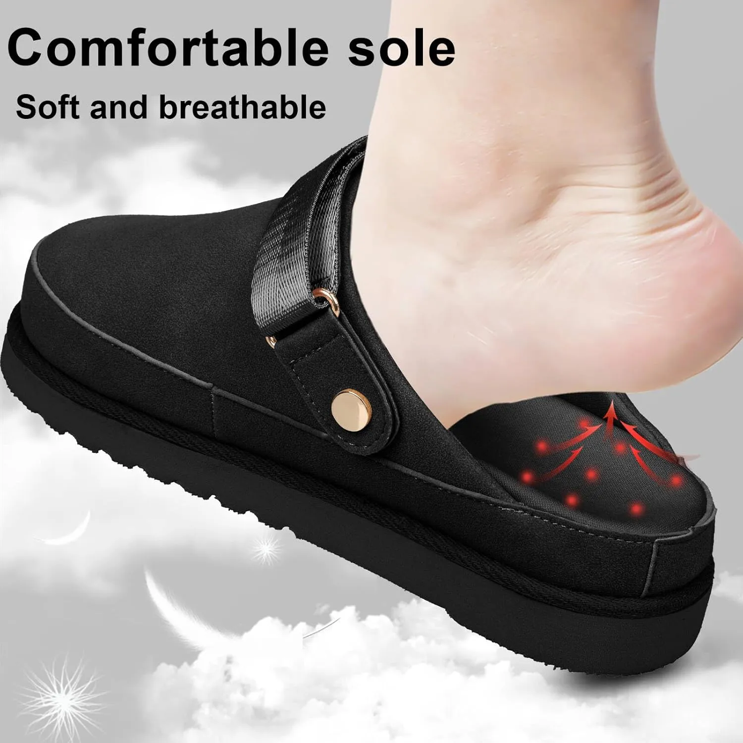 Women's Clog Slippers Platform Clogs Silppers Slip on Shoes Adjustable Comfortable