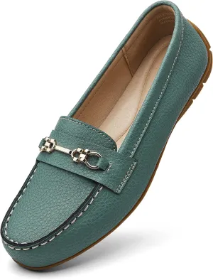 Women's Comfortable & Lightweight Leather Loafers Slip-Ons Driving Mocs Walking Shoes Cute Business Casual Dress Shoes Work Flats for Women