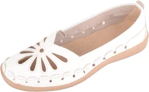 Womens Easy Slip On Summer Holiday Lightweight Cut Out Floral Comfort Shoes
