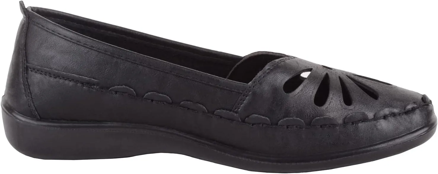 Womens Easy Slip On Summer Holiday Lightweight Cut Out Floral Comfort Shoes