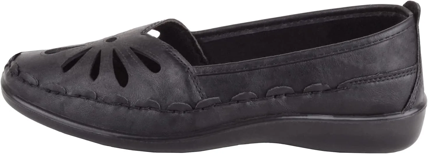 Womens Easy Slip On Summer Holiday Lightweight Cut Out Floral Comfort Shoes