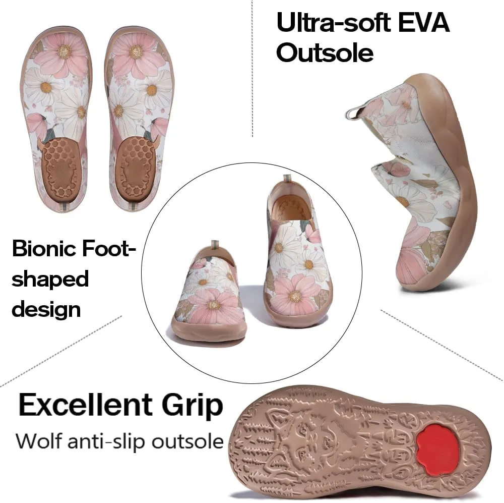 Women's Floral Stylish Everyday Loafers Colorful Comfortable Lightweight Art Travel Sneakers Casual Slip On Shoes