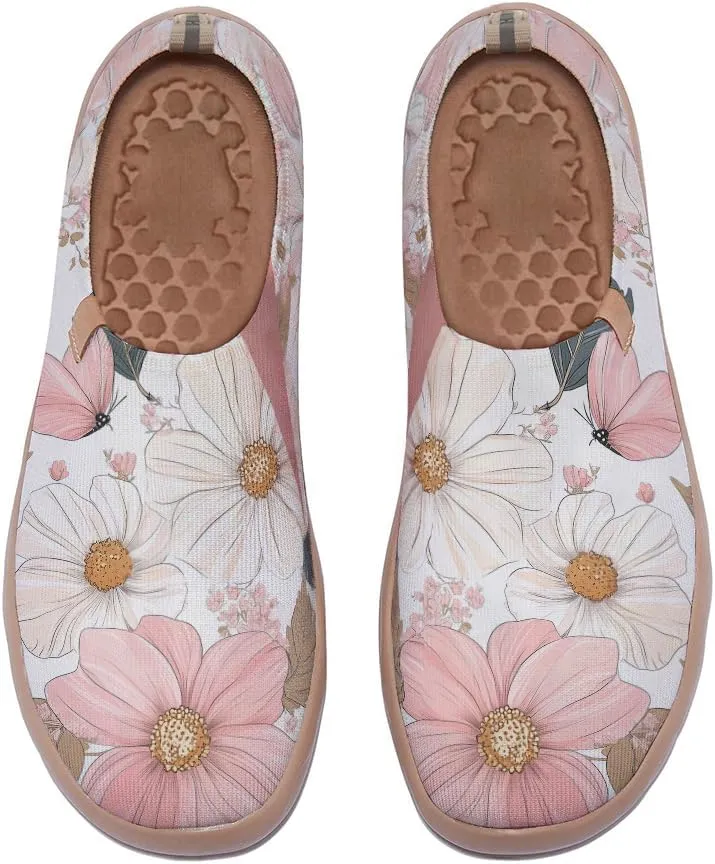 Women's Floral Stylish Everyday Loafers Colorful Comfortable Lightweight Art Travel Sneakers Casual Slip On Shoes