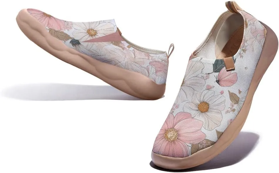 Women's Floral Stylish Everyday Loafers Colorful Comfortable Lightweight Art Travel Sneakers Casual Slip On Shoes