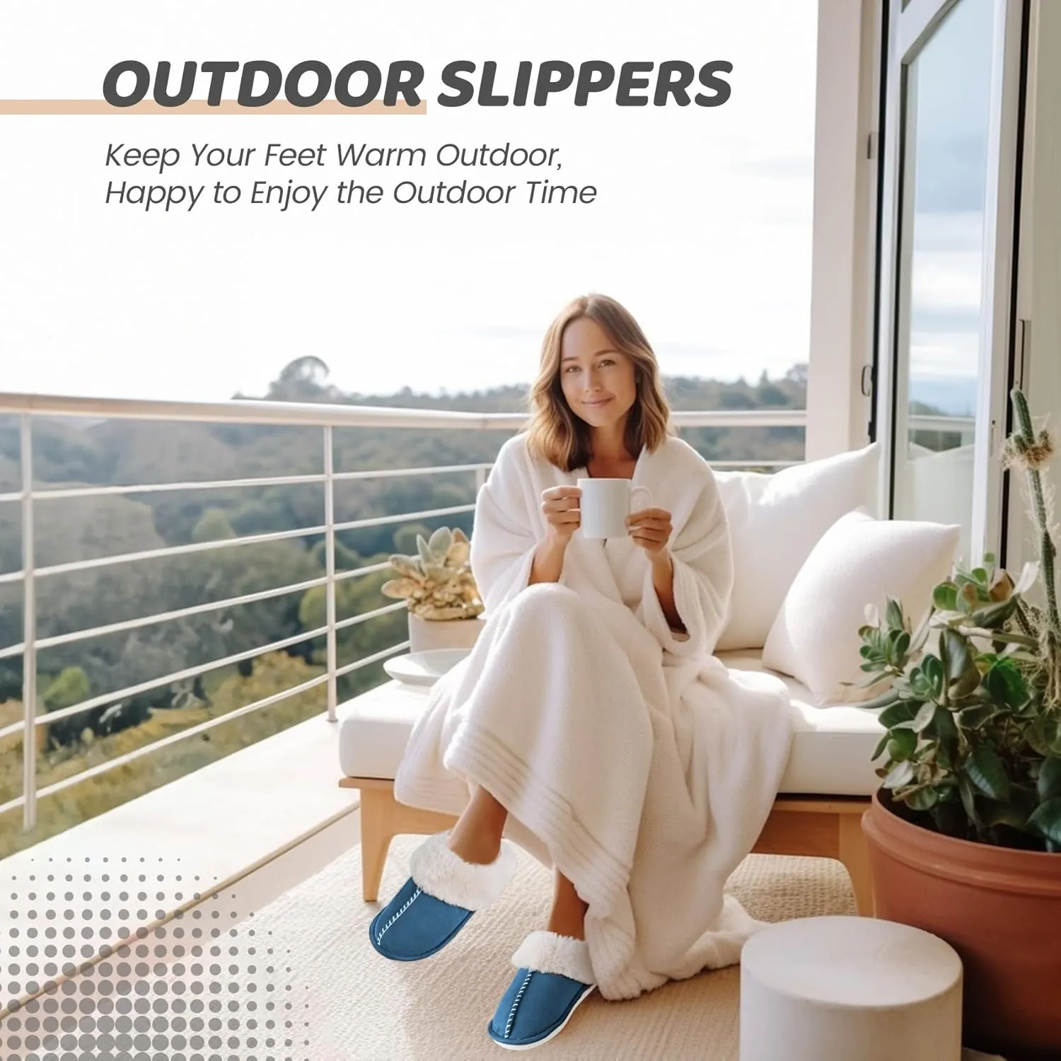 Women's House Slippers Memory Foam Fluffy Soft Slippers, Slip on Winter Warm Shoes for Women