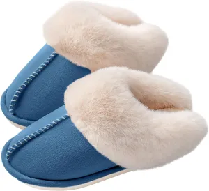Women's House Slippers Memory Foam Fluffy Soft Slippers, Slip on Winter Warm Shoes for Women