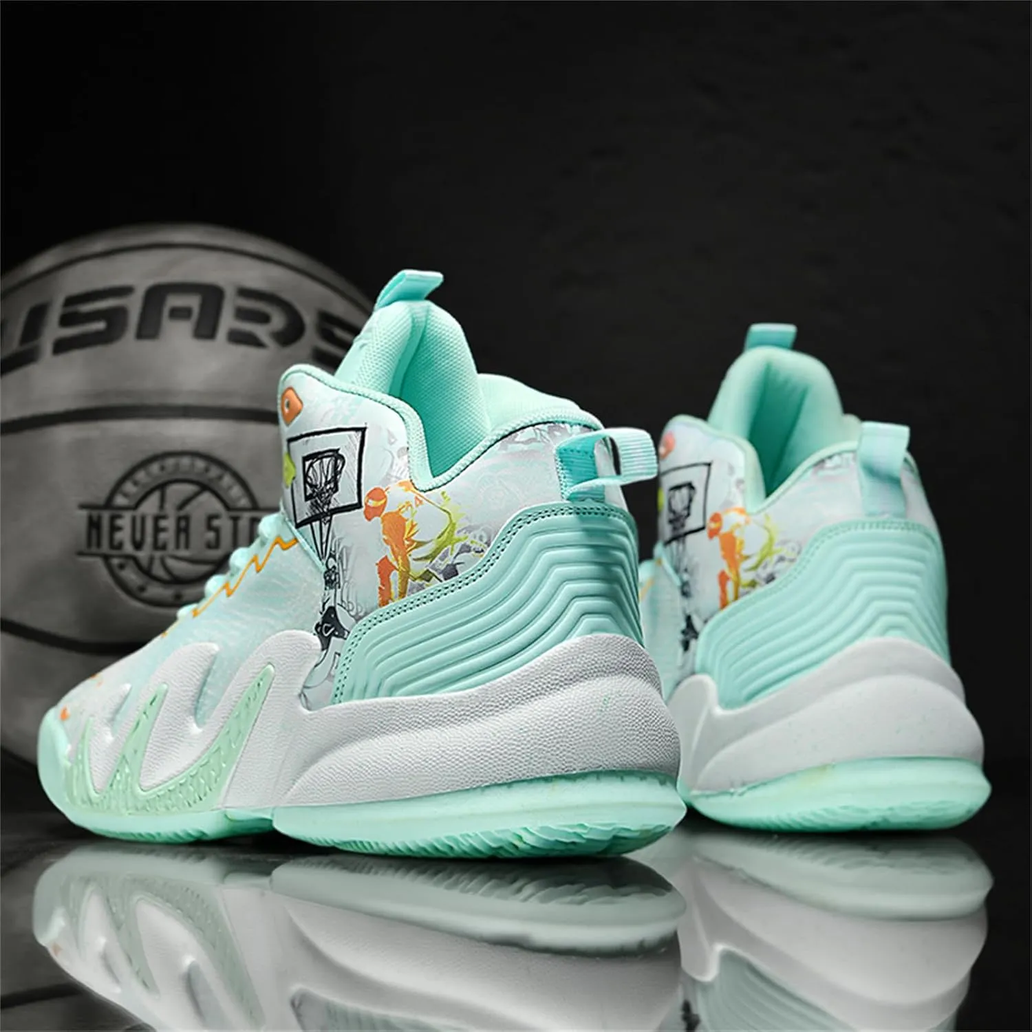Women's Lace Up High Top Basketball Shoes Fashion Breathable Sneakers Casual Non-Slip Sports Shoes for Running Walking