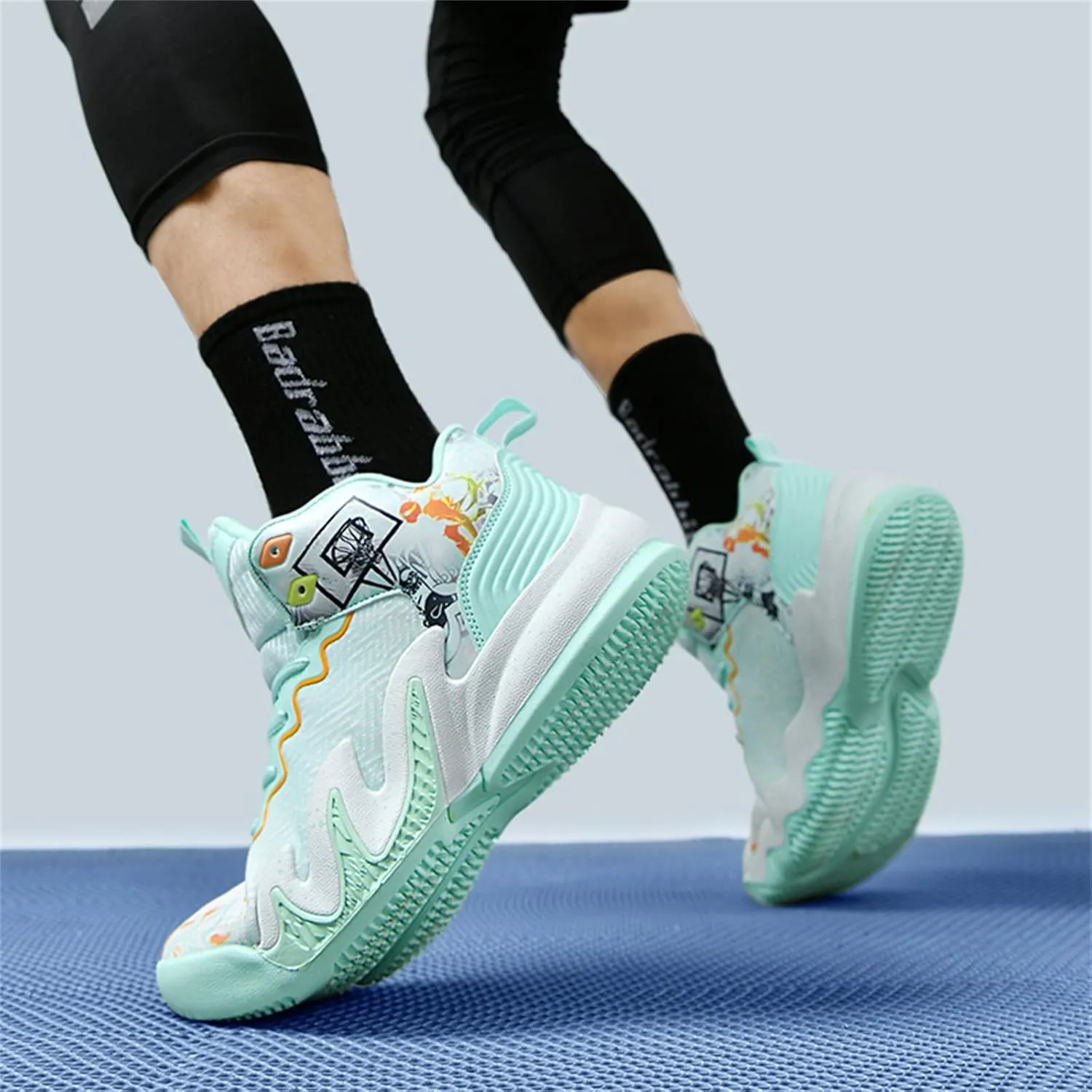 Women's Lace Up High Top Basketball Shoes Fashion Breathable Sneakers Casual Non-Slip Sports Shoes for Running Walking