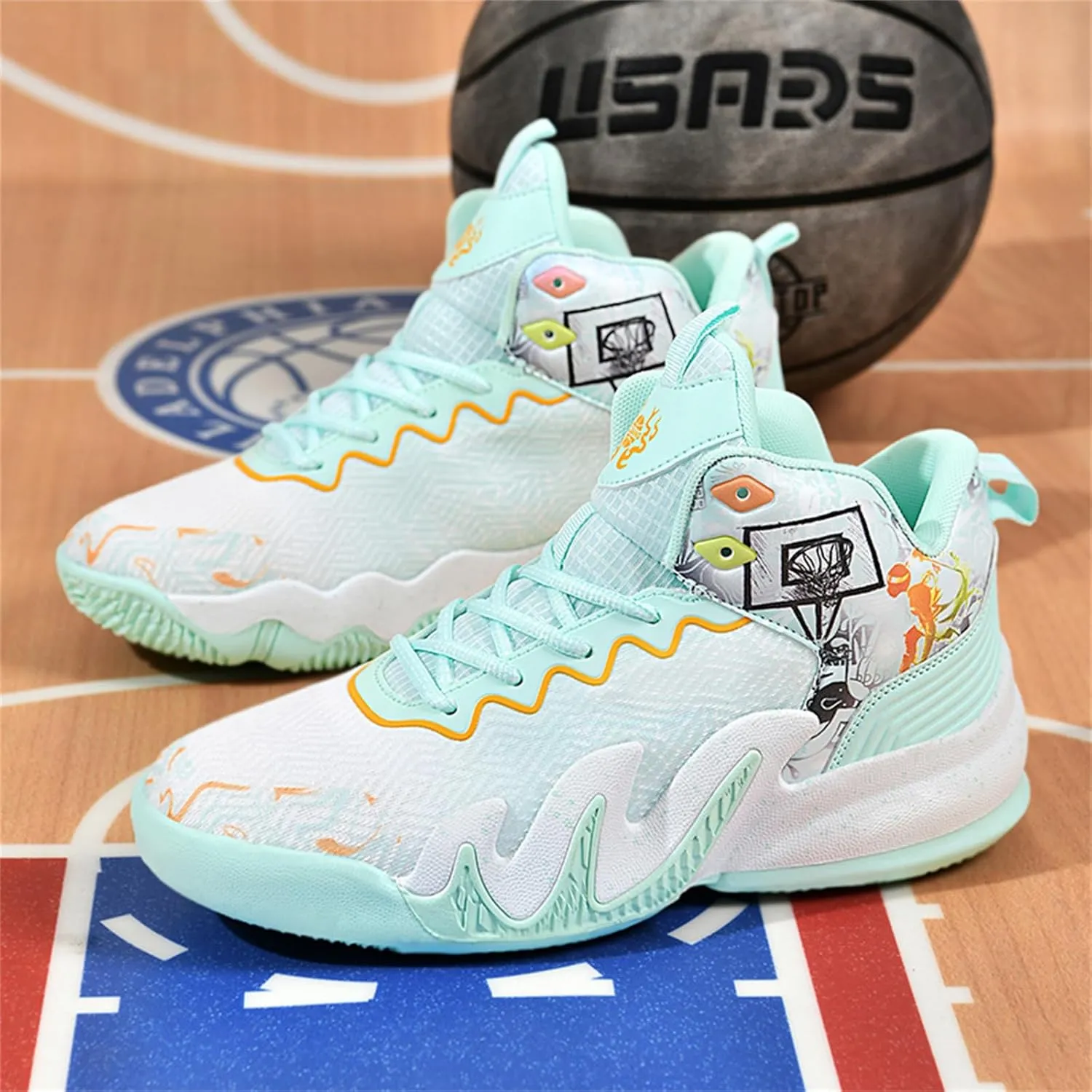 Women's Lace Up High Top Basketball Shoes Fashion Breathable Sneakers Casual Non-Slip Sports Shoes for Running Walking