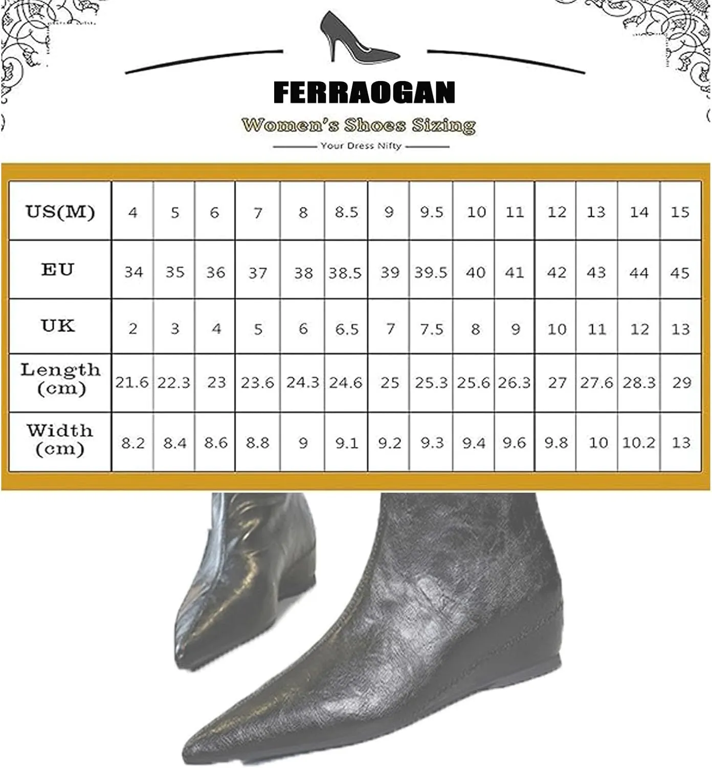 Women's Leather Flat Wedge Ankle Boots with Back Zipper Retro Comfortable Pointed Toe Internal Height Increase Fall Winter Dress Short Boots