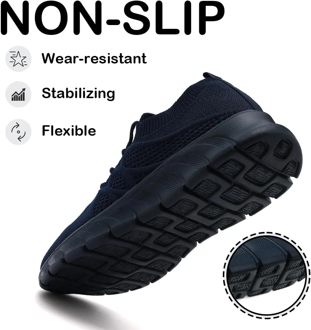 Womens Lightweight Road Running Shoes Slip On Walking Sneakers Suitable for Outdoor Sports Gym and Daily Wear All Day with Breathable Upper and Elastic Sole