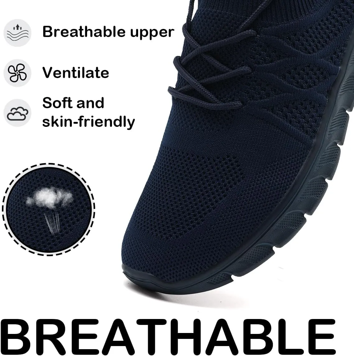 Womens Lightweight Road Running Shoes Slip On Walking Sneakers Suitable for Outdoor Sports Gym and Daily Wear All Day with Breathable Upper and Elastic Sole