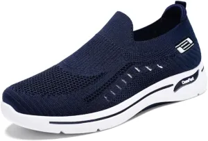 Women's Lightweight Slip-On Walking Shoes - Breathable Athletic Tennis Sneakers with Soft Knitted Fabric for Casual Gym Running of All Ages