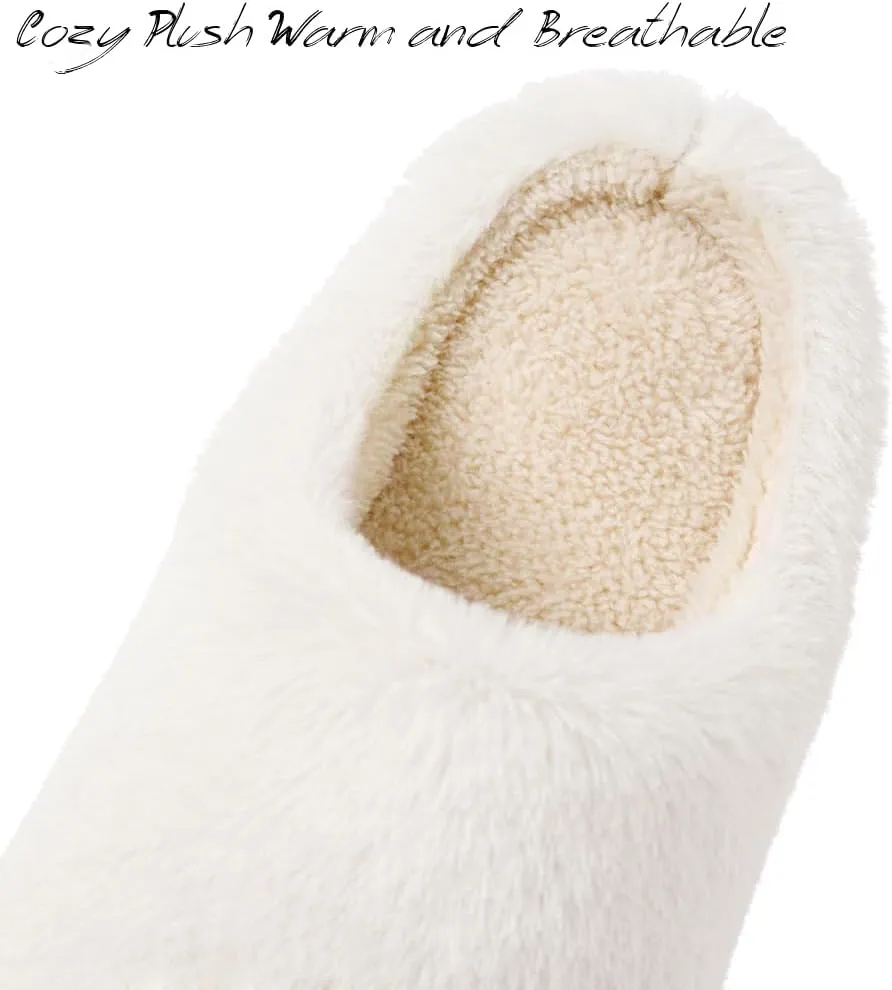 Women's Men's Retro Preppy Happy Face Slippers Comfy Warm Plush Slip-On House Slipper for Winter Indoor Soft Cushion Non-slip Fluffy Slides Slippers