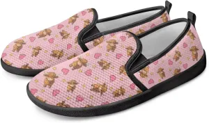 Women's Mesh Flats Casual Sports Sneakers Valentine's Day Slip On Comfort Non Slip Lightweight Soft Sole