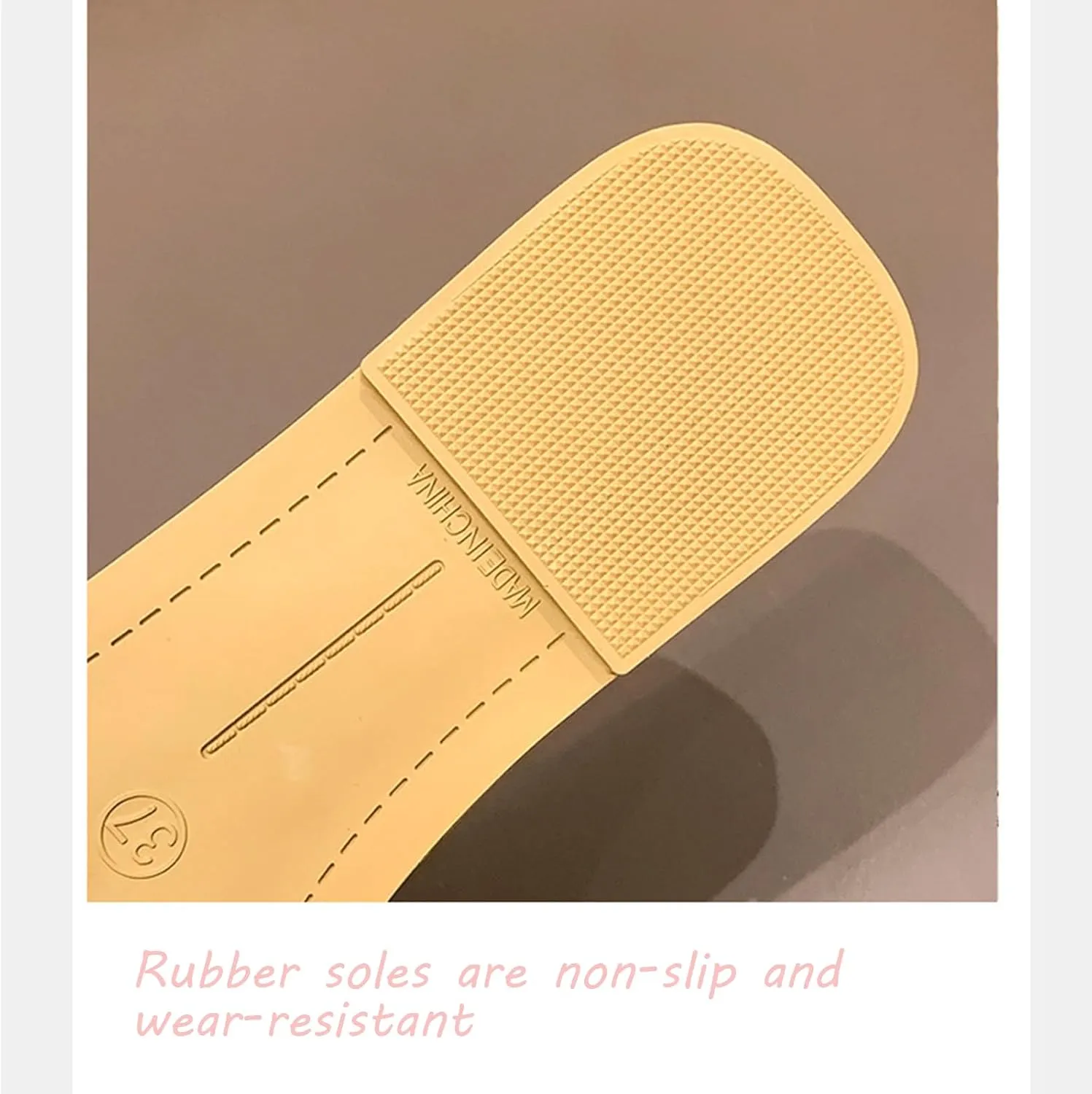 Women's Pearl Ruffled Square Open Toe Slides Sandals Fashionable Soft Flats Memory Foam Slip On Anti-Slip Dress Wedding Slippers