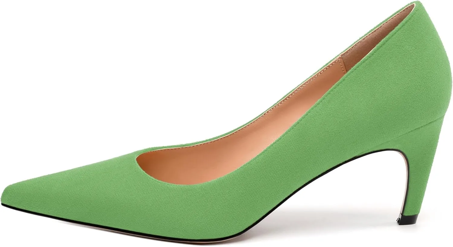 Women's Pumps, Pointed Toe Mid Stiletto Heels, Slip On Fashion Solid Dress Wedding Working Shoes for Women 2.5 inch